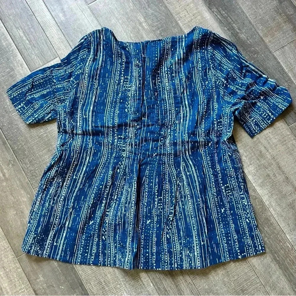Anthropologie Maeve Blue and White Top | size 2 - Picture 5 of 6